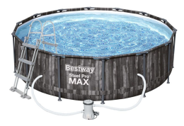 Bazén Bestway Steel Pro Wood 3,66 x 1 m s filtrací a schůdky Bazén Bestway Steel Pro Wood 3,66 x 1 m s filtrací a schůdky