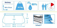 Bazén Bestway Fast Set 3,05 x 0,76 m bez filtrace