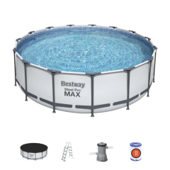 Nadzemní bazén s konstrukcí Bestway Power Steel Deluxe 4,27 x 1,07 m Rattan kompletset s filtrací