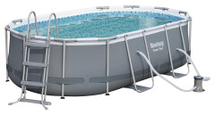 Bazén Bestway Power Steel Oval 4,24 x 2,5 x 1 m s filtráciou a schodíkmi