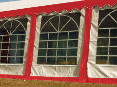 Párty stan Ohňovzdorný Premium 6 x 12 m červeno-biela