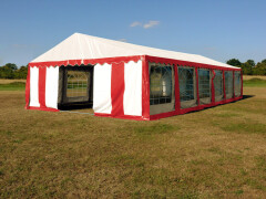 Párty stan Economy 6 x 12 m červeno-biela