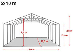 Párty stan Economy 5 x 10 m biela