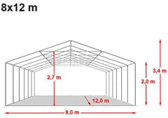 Party stan Premium 6 x 12 m biela