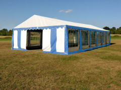 Párty stan Ohňovzdorný Premium 6 x 12 m modro-biela