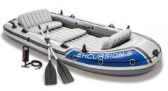 SET - Nafukovací čln Intex Excursion 4 set s držiakom a elektromotorom Maxima A 40