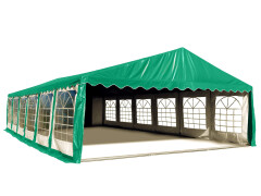 Párty stan Ohňovzdorný Premium 6 x 12 m zeleno-biela so zelenou strechou