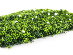 Umělý živý plot Hawaj Buxus s květy | Stěna 100 x 100 cm