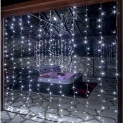 Vánoční LED světelný závěs 3 x 6 m 600 diod | studená bílá