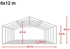 Party stan Premium 6 x 12 m modro-biela