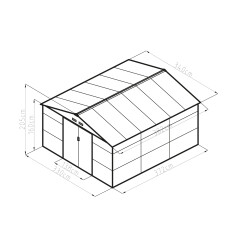 Zahradní domek G21 GAH 1085 - 340 x 319 cm, zelený