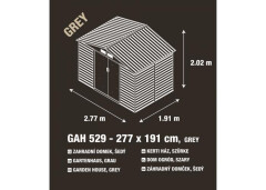 Zahradní domek G21 GAH 407 - 213 x 191 cm, šedý