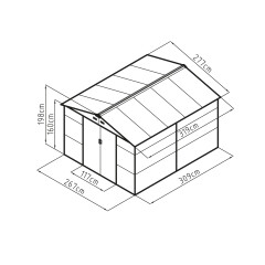 Zahradní domek G21 GAH 706 - 277 x 255 cm, zelený