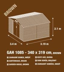 Zahradní domek G21 GAH 884 - 277 x 319 cm, hnědý