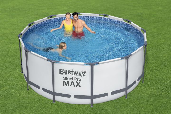 Bazén Bestway Steel Pro MAX 3,66 x 1 m Rattan s filtráciou a schodíkmi Bazén s kovovou konstrucí Bestway Steel Pro MAX 3,66 x 1,22 m kompletset