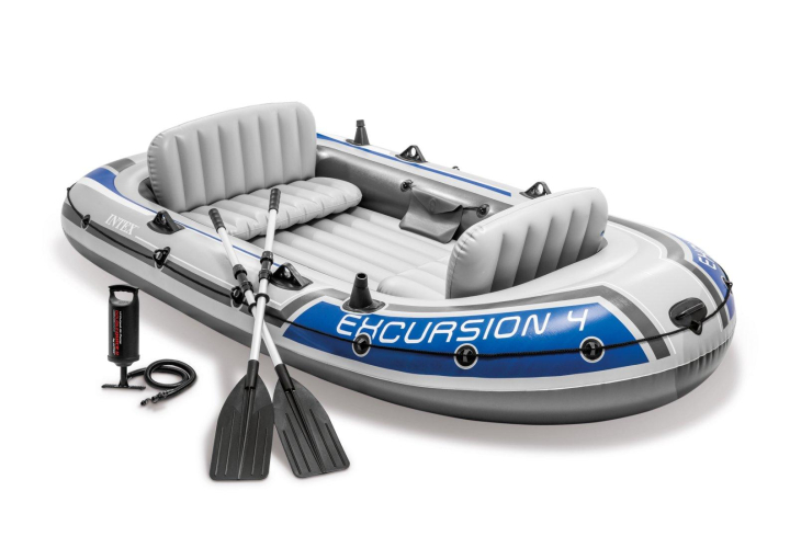 SET - Nafukovací čln Intex Excursion 4 set s držiakom a elektromotorom Maxima P 40
