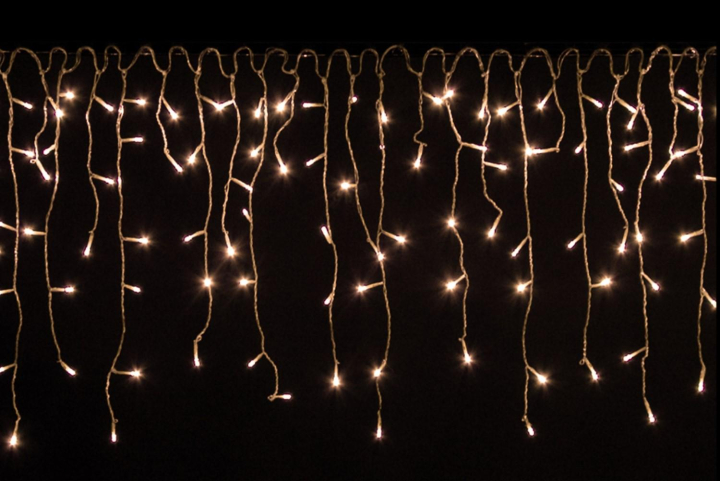 Vánoční LED osvětlení 40 m 400 diod Vánoční LED řetěz déšť  5 m - teplá bílá (200 diod)