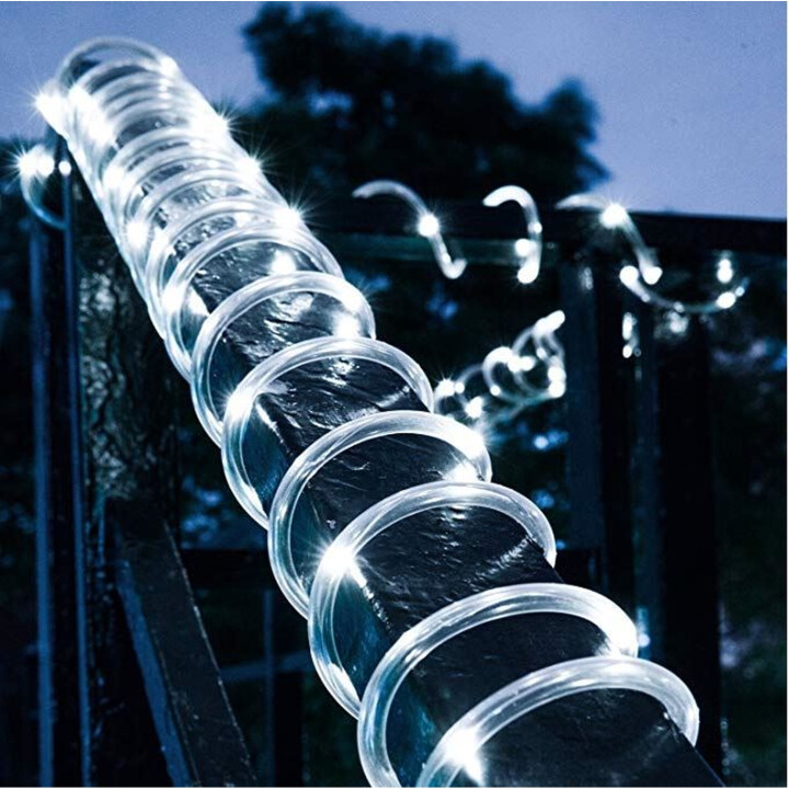 Dekorativní LED hadice solární 10 m 100 diod studená bílá