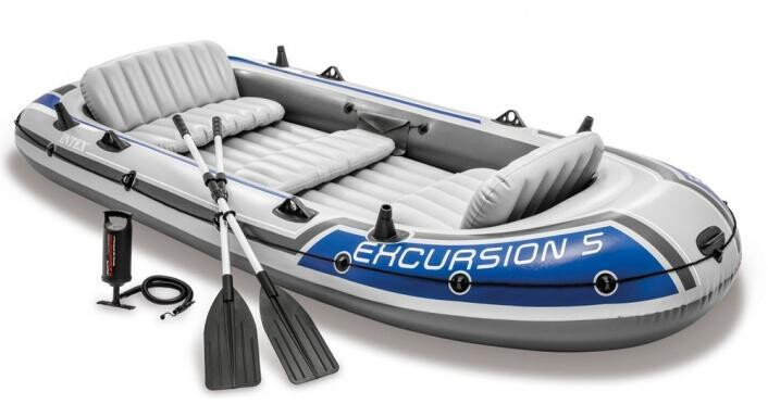 SET - Nafukovací čln Intex Excursion 5 set s držiakom a elektromotorom Maxima A 40